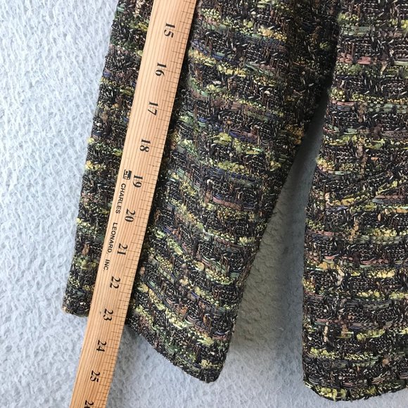 LAFAYETTE 148 NY Blazer Coat Tweed Zip Up Blazer Jacket Softshell Brown Trim 16 - Picture 5 of 8